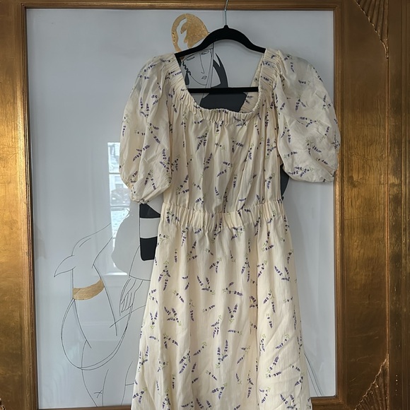 Wildflower Collection Cotton Lavender Off-the-shoulder H&M DRESS boho Medium - Picture 7 of 9